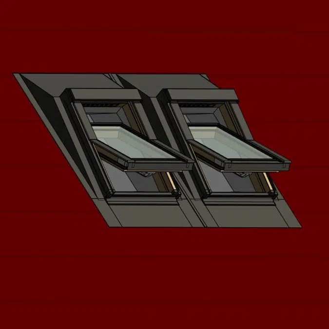 Windows combination B2/1 - Flashing for changing window installation angle by 10° EHA-PT + Centre pivot window FTP-V U3 | FAKRO