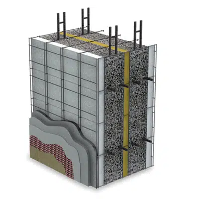 DOUBLE CAST INSULATING CONCRETE MODULE 4+4+4GES44 için görüntü