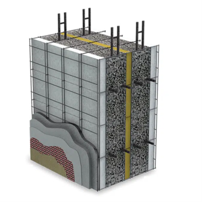 DOUBLE CAST INSULATING CONCRETE MODULE 4+4+4GES44