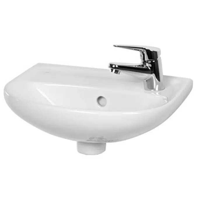 Lyraplus washbasin 40X31 cm, tap hole on right
