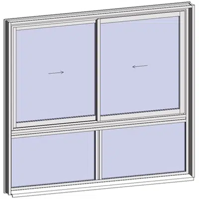 Image for Sliding window 2 rails 2 leaves with sublight