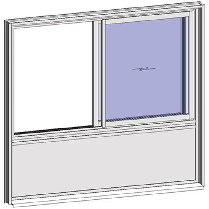 Sliding window 2 rails 2 leaves with sublight