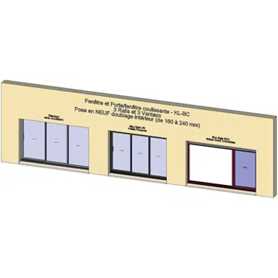 kuva kohteelle Sliding window 3 rails 3 leaves - Showcase