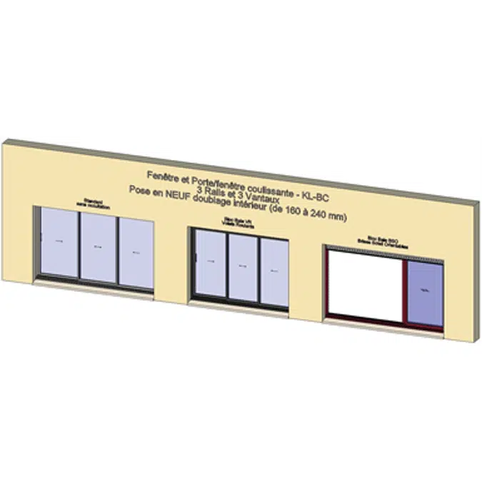 Sliding window 3 rails 3 leaves - Showcase