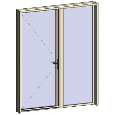 изображение для Door window Opening inside leaf with lock with adjacent fixed