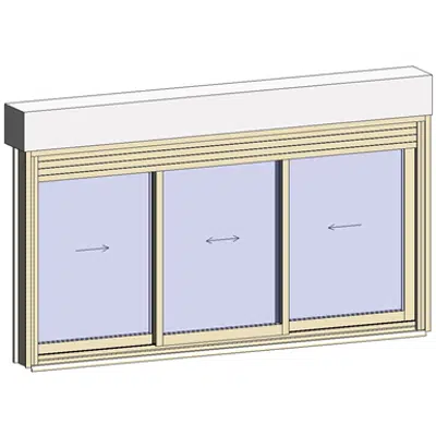 Immagine per Sliding window 2 rails 3 leaves with shutter