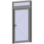 grand trafic doors - anti finger pinch version - single inward opening with transom