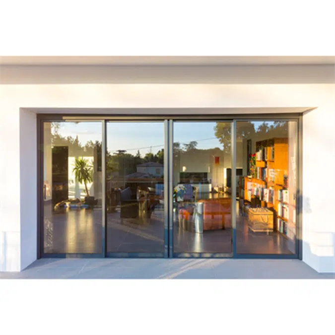 Sliding window 2 rails 4 leaves with External venetian blinds
