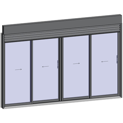 Image pour Coulissant 2 rails 4 vantaux Bloc Baie BSO