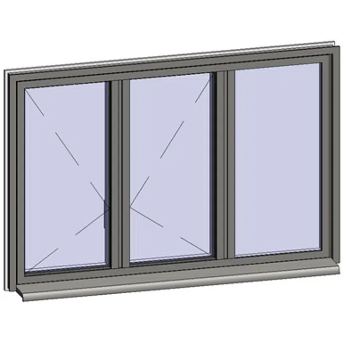 Window opening inside with adjacent fixed