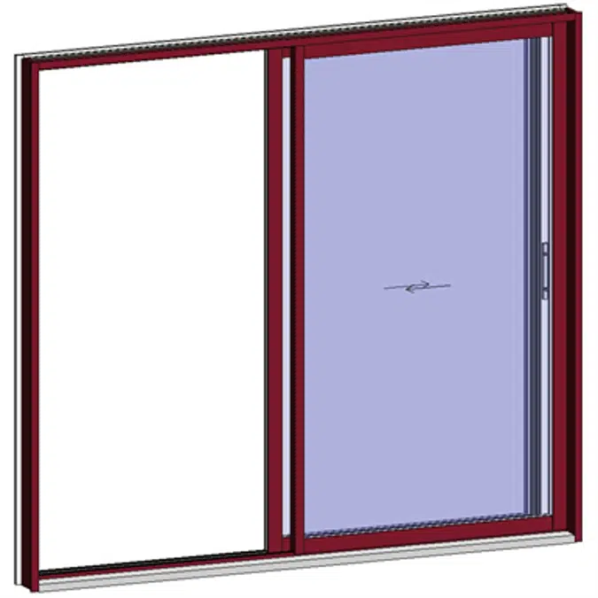 Sliding window 2 rails 2 leaves