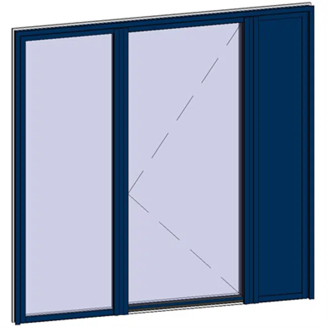 Window opening inside with 2 fixed