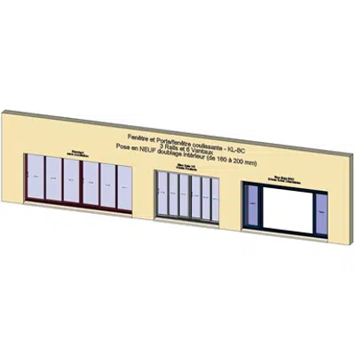 Image for Sliding window 3 rails 6 leaves - Showcase