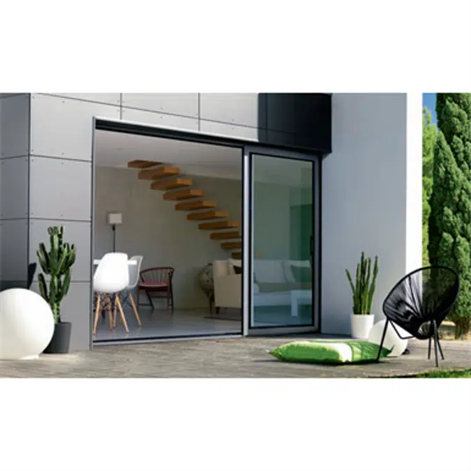 Sliding window 3 rails 6 leaves - Showcase