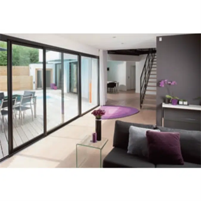 Sliding window 3 rails 6 leaves - Showcase