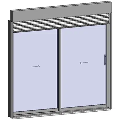 afbeelding voor Sliding window 2 rails 2 leaves with External venetian blinds