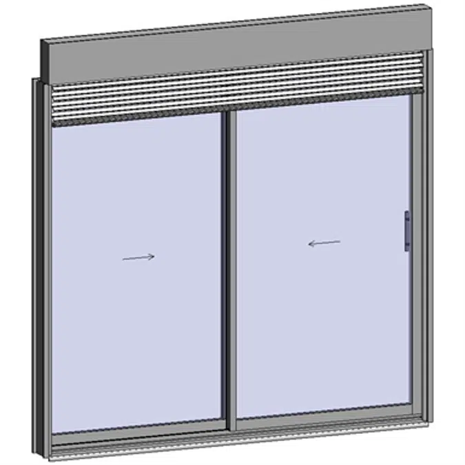 Sliding window 2 rails 2 leaves with External venetian blinds