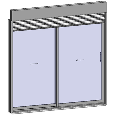 Obrázek pro Sliding window 2 rails 2 leaves with External venetian blinds