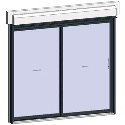 Image for Sliding window 2 rails 2 leaves with shutter