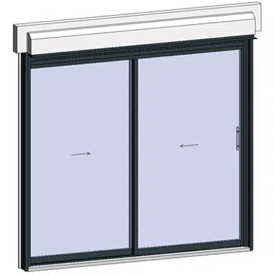 изображение для Sliding window 2 rails 2 leaves with shutter
