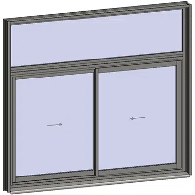 Image for Sliding window 2 rails 2 leaves with transom