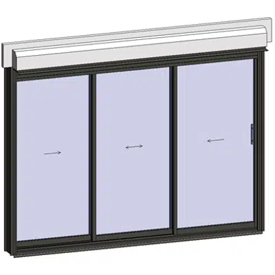 Sliding window 3 rails 3 leaves with shutter图像