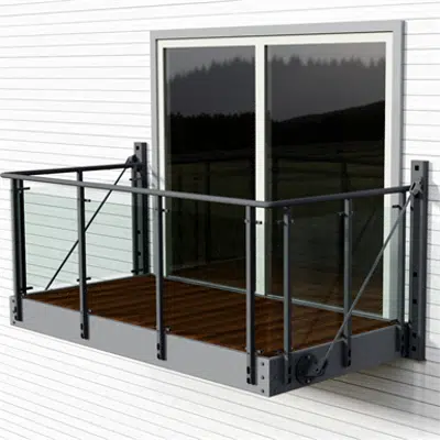 Balcony with Vinstra glass railing图像
