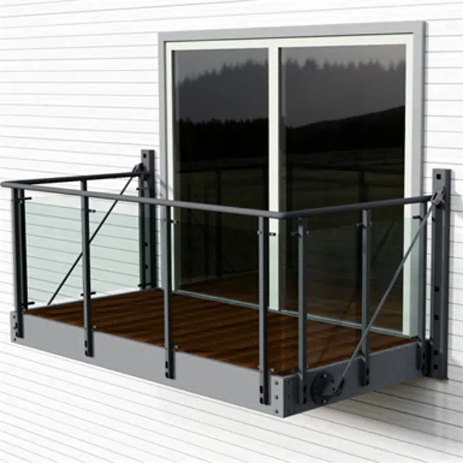 Balcony with Vinstra glass railing
