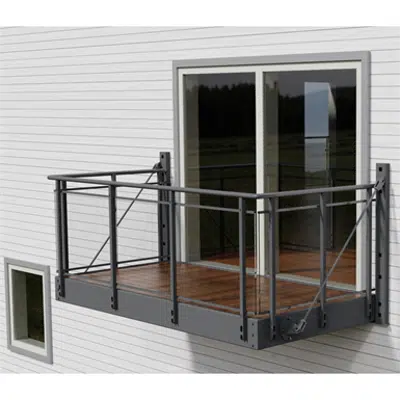 Balcony with Glitra glass railing图像