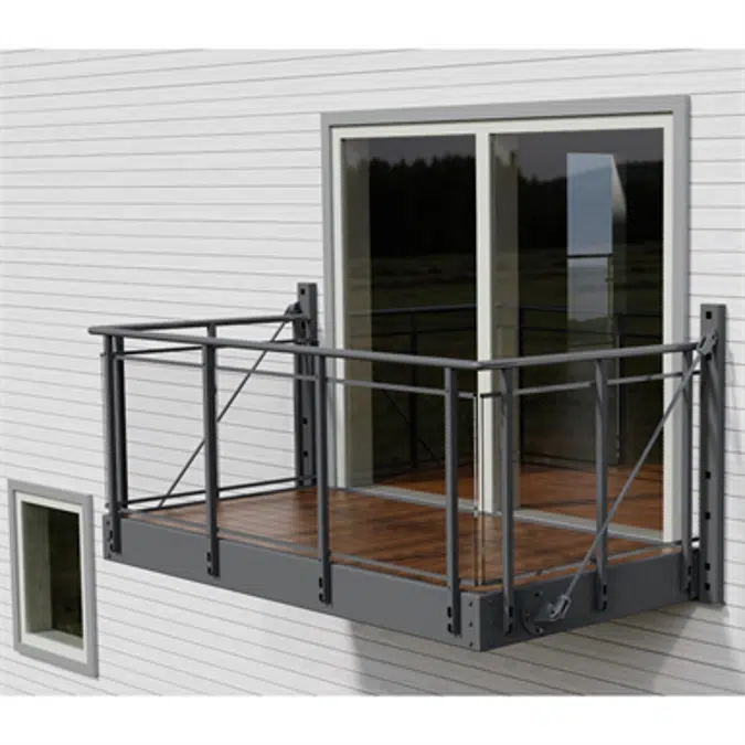 Balcony with Glitra glass railing