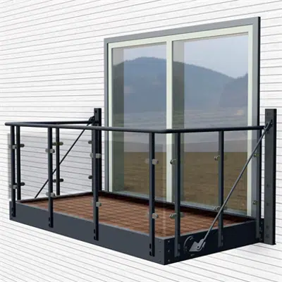 Balcony with Orkla glass railing图像