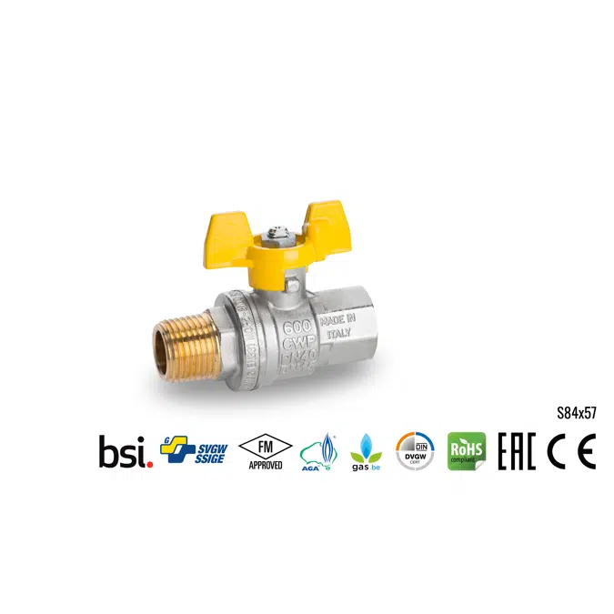 S84 BSPT MF BRASS BALL VALVE