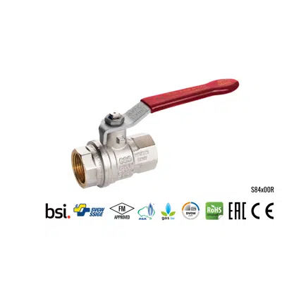 Image for S84 EN331 BRASS BALL VALVE RED LEVER
