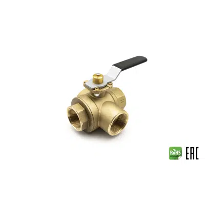 Image for S7641L NPT 3-WAY BRASS BALL VALVE, L-PORT, LEVER