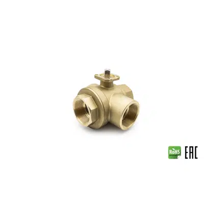 Image for S7641 NPT 3-WAY BRASS BALL VALVE, L-PORT