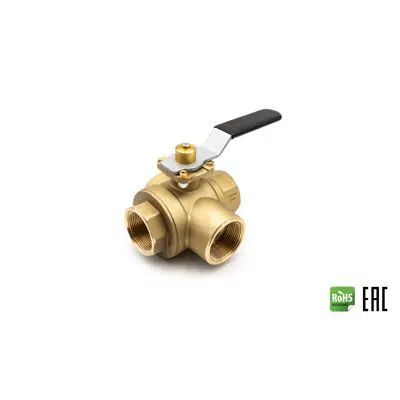 Image for S7341L NPT 3-WAY BRASS BALL VALVE, T-PORT, LEVER