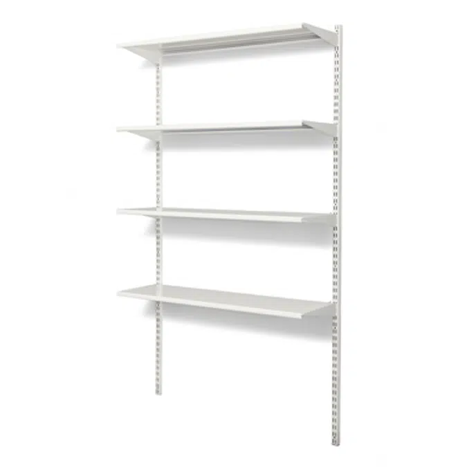 Wall mounted shelf 900x300 with 4 shelves base unit