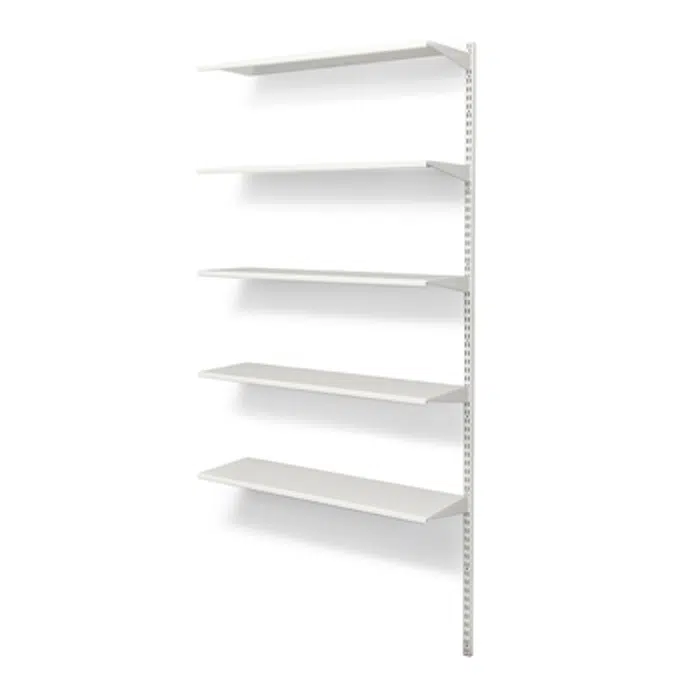 Wall mounted shelf 900x300 with 5 shelves extension unit