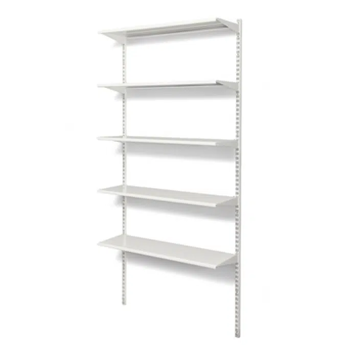 Wall mounted shelf 900x300 with 5 shelves base unit