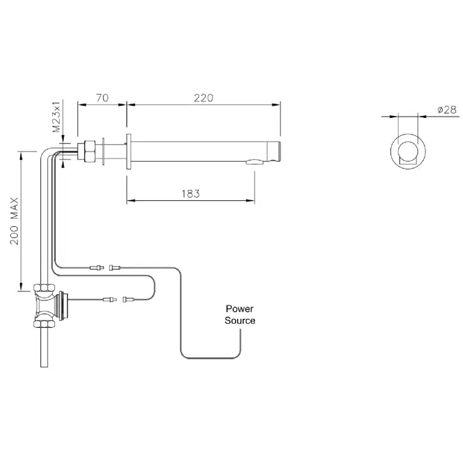 DB1425 Dolphin Blue Panel Mounted Infrared Tap