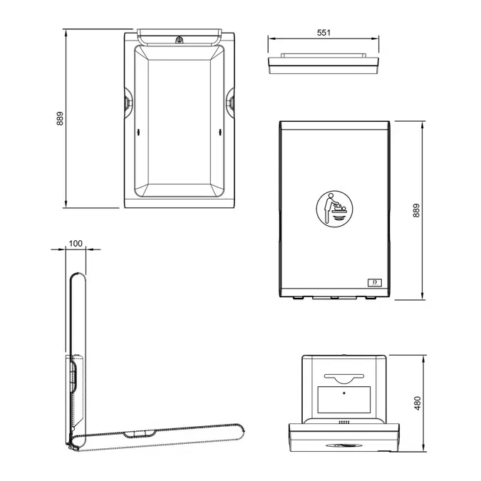 BC200EV DOLPHIN VERTICAL BABY CHANGING UNIT