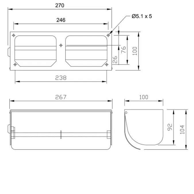 BC267 Dolphin Double Stainless Steel Lockable Toilet Paper Dispenser