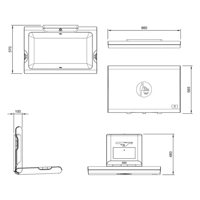 BC200EH DOLPHIN HORIZONTAL BABY CHANGING UNIT