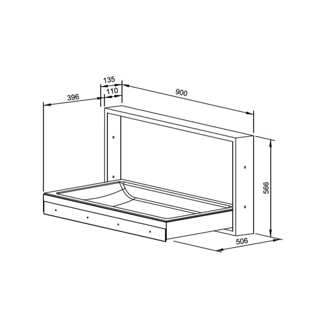 DP9300 DOLPHIN HORIZONTAL BABY CHANGING UNIT – RECESSED