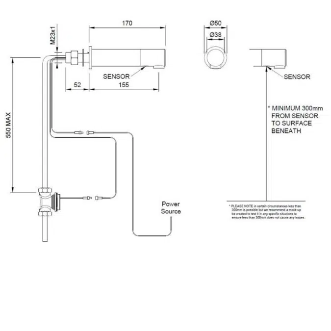 DB425 Dolphin Blue Panel Mounted Electronic Infrared Tap