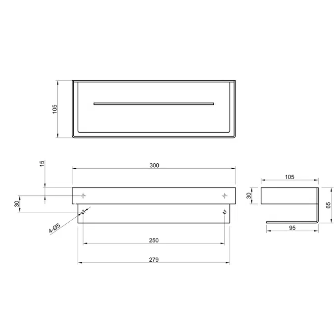 BC752 DOLPHIN SHOWER SHELF