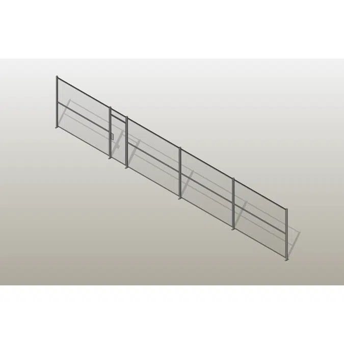 44LF - 3' Single Hinged Door 1 Sided Wire Partition
