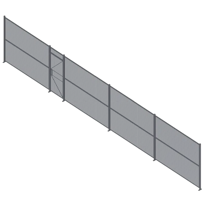 44LF - 3' Single Hinged Door 1 Sided Wire Partition