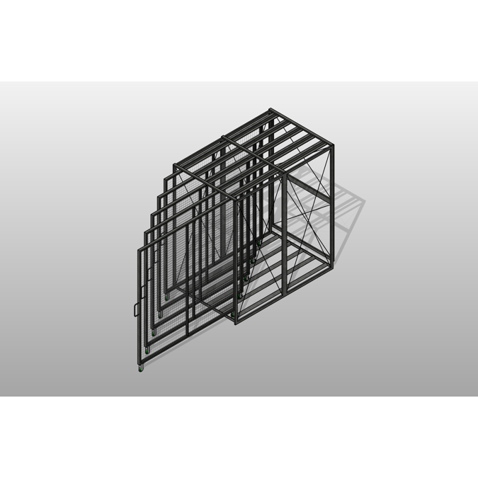 BIM objects Free download! 5 Panel Steel Art Rack BIMobject