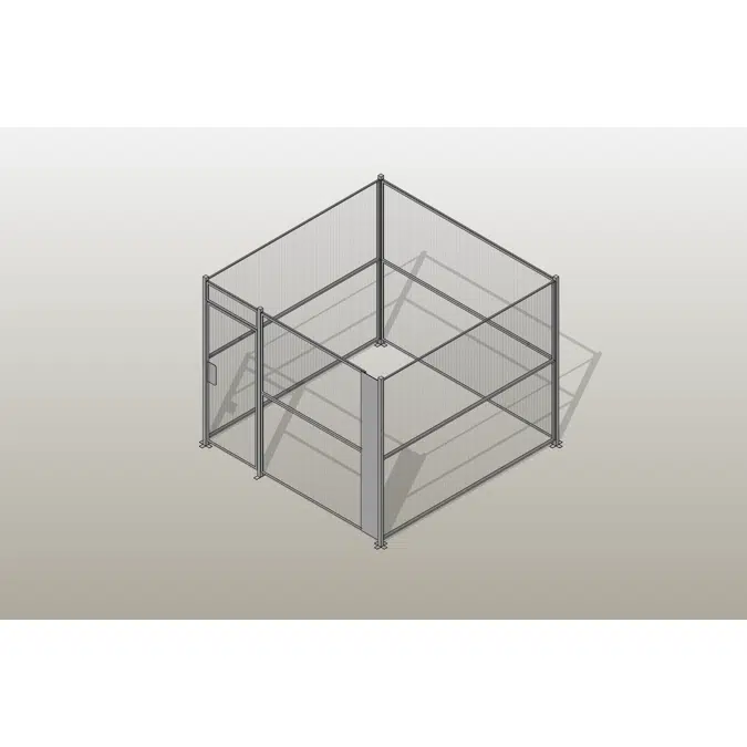 10x10 - 8H - 3' Single Hinged Door 4 Sided Wire Partition